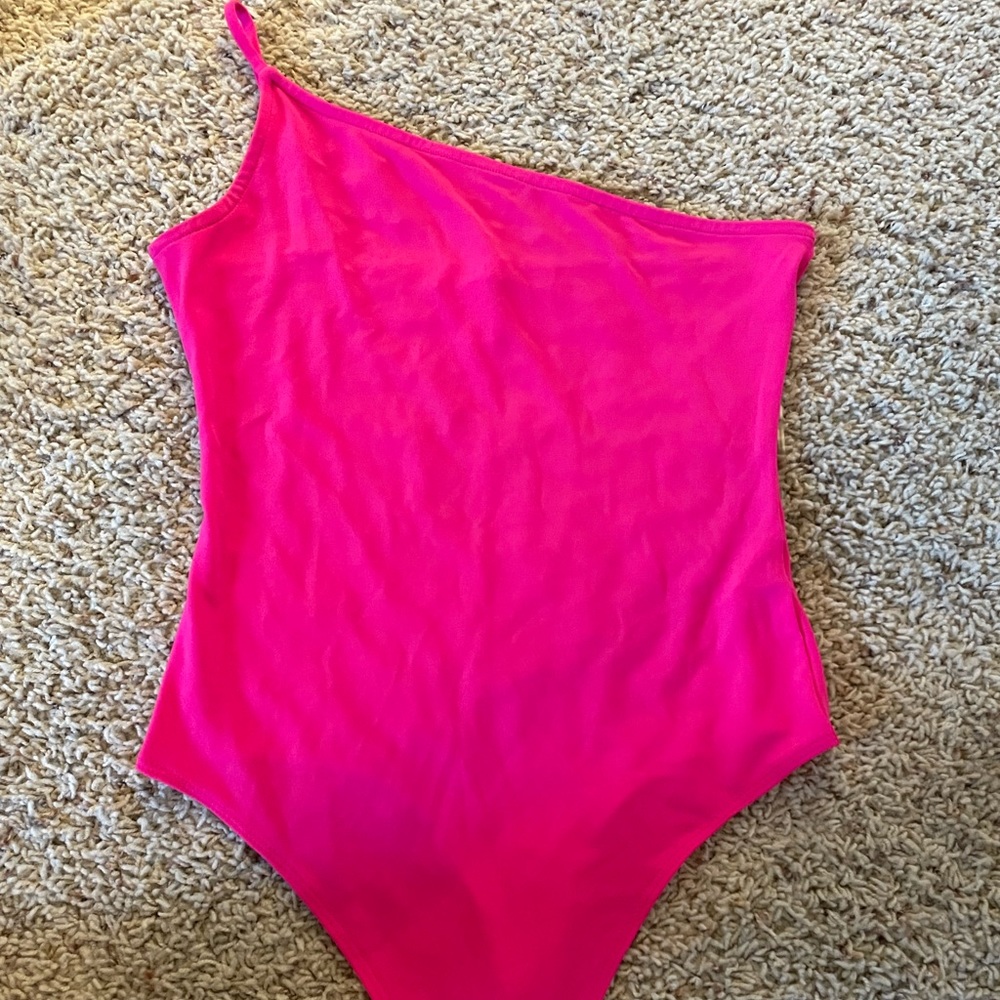 Pink one shoulder bodysuit from Nordstrom